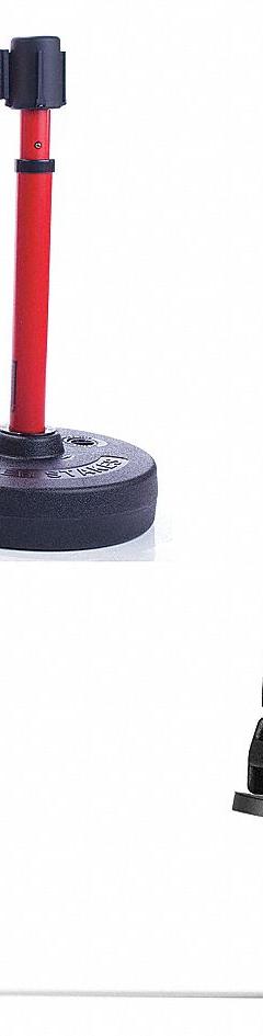 Belt Barrier System: 42 in Post Ht, 15 ft Belt Lg, Red, 4 No. of Posts, Message, Fillable Base (MPN PL4079). Key specifications — Brand: BANNER STAKES; Base Shape: Round Flat; Belt Color: Red; Message: Do Not Enter - Arc Flash Boundary; Post Color: Red; Includes: (5) Bases; Belt Type: Message.