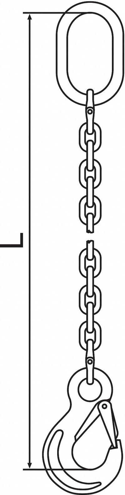 PEWAG Chain Sling: 3/8 in Chain Trade Size, 63 Chain Grade, Sling Hook, Stainless Steel - Corrosion-Resistant Grade-63 Single-Leg Chain Slings