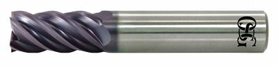 OSG Square End Mill: Carbide, EXO Coated, 5 Flute, 1-1/4" Mill Dia, 4" LOC - Fast-Cutting Carbide Square End Mills for Stainless Steel & Super Alloys