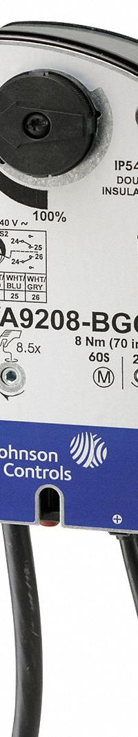 JOHNSON CONTROLS Electric Ball Valve Actuator: Electric Ball Valve Actuator, VG1000, 24V AC, 24V AC (MPN VA9208-GGC-3). Key specifications — Compatible Series: VG1000; Brand: JOHNSON CONTROLS; Manufacturer Part Number: VA9208-GGC-3.