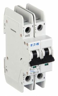 EATON IEC Miniature Circuit Breaker: 3 A Amps, 48/96V DC, 10kA at 277/480V AC, Screw Clamp, FAZ-NA (MPN FAZ-D3/2-NA). Key specifications — attr195863: 48/96V DC; attr211132: EATON; attr195864: 10kA at 277/480V AC; attr195865: Screw Clamp; attr195867: 277/480V AC.