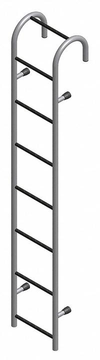 COTTERMAN Straight Ladder: 8 ft Ladder Size, Steel, 300 lb Load Capacity, 37 lb Wt, 8 Rungs (MPN ST08AL C1). Key specifications — Color: Gray; Brand: COTTERMAN; Included Features: Side Rail Bumpers.