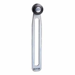 TELEMECANIQUE SENSORS Limit Switch Lever Arm: Roller Lever, Adj, 4 in Arm/Operator Lg - Max (MPN ZCY44). Key specifications — Brand: TELEMECANIQUE SENSORS; Compatible with Series: XCMD; Roller Position: Front; Actuator Style: Rotary Lever Roller.