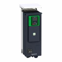 SCHNEIDER Variable Frequency Drive: In Phase Three, Out Phase Three, 22 hp, No Bypass, Programmable (MPN ATV950D18N4EU). Key specifications — Style: Compact; Color: Black/Green; Output Phase: Three.