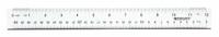 WESTCOTT Ruler: 10562, Gen Purpose, 12 in, 0.08 in Thick, 1/16 in/1 mm, Black, Flex, Beveled Edge. Key specifications — attr939978: 1 mm; attr944136: Pouch; attr934745: WESTCOTT; attr939993: Decimal; attr986193: Printed.