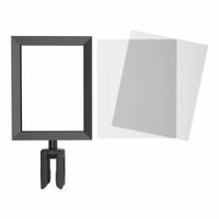 VISIONTRON Sign Frame Kit: Black, 8 1/2 in Overall Wd (MPN FRK811SB-CSB). Key specifications — attr193638: VISIONTRON; attr982147: Black; attr982154: (2) Acrylic Inserts; attr982153: 2-1/2 in Diameter Posts; attr982157: Steel.