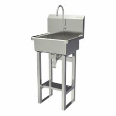 SANI-LAV Wash Station: 43 1/2 in Overall Ht, 17 in Bowl Lg, 7 in Bowl Dp, 2 gpm Flow Rate, 16 ga (MPN 725FK1). Key specifications — Includes Side Splash: Side Splash Not Included; Brand: SANI-LAV.