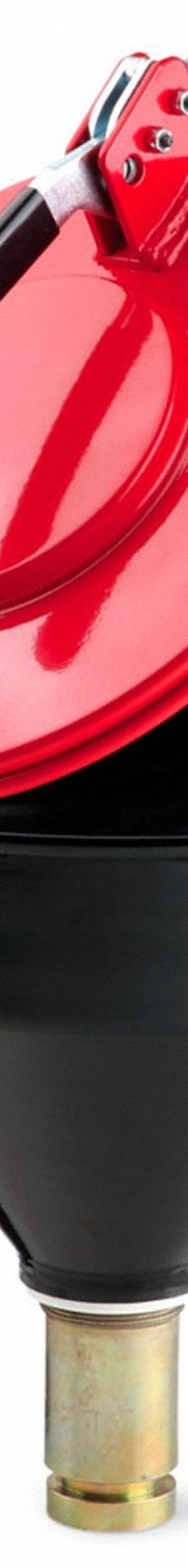 PIG Drum Funnel: Latching/Lockable, Black / Red, No Flame Arrester, 11 1/4 in x 15 in, 2 in NPT (MPN DRM1128-RD-NPT). Key specifications — Brand: PIG; Funnel Material: Steel; For Use With: 20 to 55 gal Plastic or Steel Drums; Color: Red; Lid Type: Lockable; Flame Arrester Ht: No Flame Arrester; Lid Type (sublevel): Lidded.