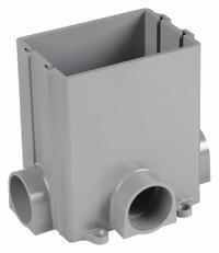 HUBBELL WIRING DEVICE-KELLEMS Floor Box: Rectangular, (4) 1 in For Conduit Sizes, Box Only, Gray (MPN PFBRG1). Key specifications — Box Color: Gray; For Conduit Sizes: (4) 1 in; Brand: HUBBELL WIRING DEVICE-KELLEMS; Includes Cover: Box Only.