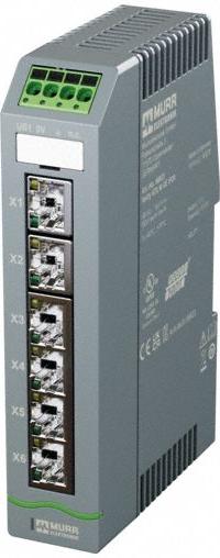 MURRELEKTRONIK Ethernet switch: Managed, DIN Rail, 6 Ports, RJ45, 1000 mbps/Ethernet/Gigabit, IP20 (MPN 58822). Key specifications — Port Type: RJ45; Manufacturer Part Number: 58822; Brand: MURRELEKTRONIK; Features: Auto-Negotiation; IP Rating: IP20; Product Type: Ethernet Switch; Maximum Input Voltage: 30V DC; Mounting Location: DIN Rail.
