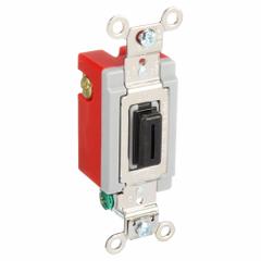 HUBBELL Wall Switch: Locking Switch, 3-Way, Maintained, Black, 120/277V AC, 20 A (MPN HBL1223L). Key specifications — Illuminated: No; Voltage Rating: 120/277V AC.