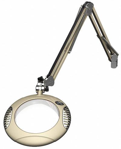 O.C. WHITE Round Magnifier Light: LED, 2x, 4 Diopter, 1,500 lm Max Brightness - Desk-Clamp Magnifier Lights