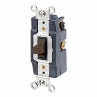 LEVITON Wall Switch: Toggle Switch, Double Pole/Double Throw, Maintained, Brown, 120/277V AC, 15 A (MPN 1282). Key specifications — Illuminated: No; Voltage Rating: 120/277V AC.