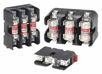 LITTELFUSE Fuse Block: Open Block Design, 3 Pole, 600 V AC, Box Lug - Fuse Blocks for UL Class T Fuses