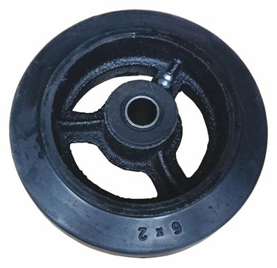Dayton Wheel: 6 in Overall Ht, 6 in H x 2 1/4 in W, 6 in Overall Lg, Metal/Rubber - Hand Truck Wheels, Bearings, Brakes & Axles