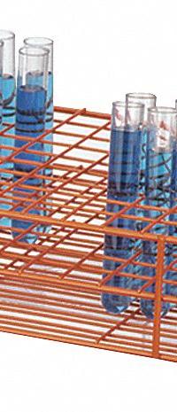 Tube Rack: 2 1/2 in Overall Ht, Steel, Orange, (108) Places, 108 Compartments, Benchtop (MPN F18759-0003). Key specifications — Material: Steel; Mounting Location: Benchtop; Color: Orange; Product Type: Test Tube Rack; Total Holding Capacity: (108) Places; Brand: SP SCIENCEWARE.