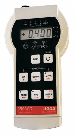 CROPICO Micro Ohmmeter: 4 microohm to 400 ohm, Digital, Low Resist, NIST Not Traceable (MPN DO4002). Key specifications — Brand: CROPICO; CAT Safety Rating: Not Rated; Tester Type: Micro Ohmmeter.