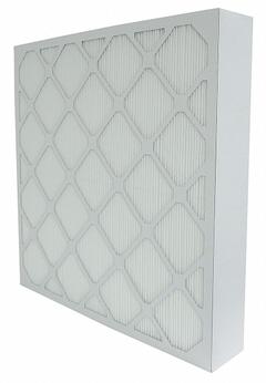 GRAINGER Minipleat Air Filter: 18 in x 20 in x 2 in, Fiberglass, Beverage Board, No Header, MERV 11 (MPN 33E960). Key specifications — Brand: GRAINGER; Frame or Header Material: Beverage Board; Media Material: Fiberglass.