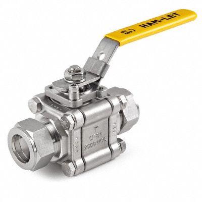 HAM-LET Manual Two-Way Ball Valve: 3/8 in - Straight-Body Stainless Steel Ball Valves