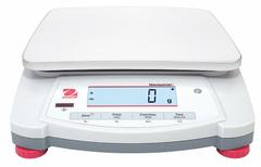 OHAUS Industrial Bench Scale: 7 1/2 in x 5 3/4 in, Navigator, 27 lb Wt Capacity - Imperial, Aluminum (MPN 30456420). Key specifications — attr1341383: USB; attr1341384: 1 g; attr1341400: OHAUS; attr1383935: Aluminum.