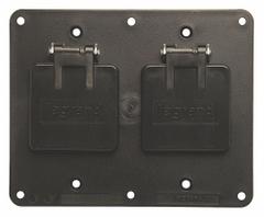 LEGRAND Outlet Box Plate: Portable Outlet Box Cover, Portable Outlet Boxes, 2 Gangs, 3R, Black (MPN 3263WBK). Key specifications — Color: Black; Brand: LEGRAND.