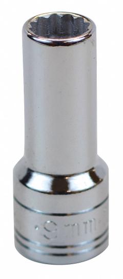SK PROFESSIONAL TOOLS Socket: Metric, 3/8 in Drive Size, 9 mm Socket Size, 12-Point, Deep, Chrome (MPN 8429). Key specifications — attr1204417: SK PROFESSIONAL TOOLS; attr1204392: Chrome.