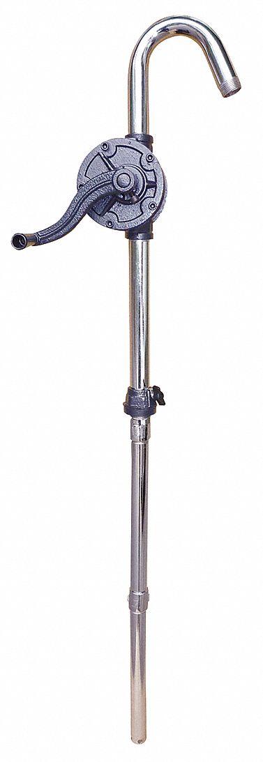 Dayton Hand Pump: Rotary Action, Pump with Spout, Cast Iron Housing, 16 oz per stroke - Rotary-Crank Drum Pumps