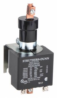 STRUTHERS-DUNN Mercury Displacement Contactor: 208V AC, 35 A Full Load Current - Resistive, 1 Poles (MPN M35A-208VAC). Key specifications — Brand: STRUTHERS-DUNN; Terminal Connection Type: Screw Terminals; Contact Material: Liquid Mercury.