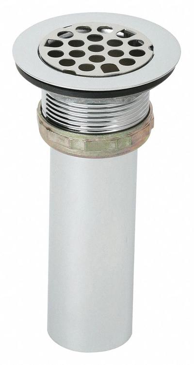 ELKAY Drain: Stainless Steel, 5 5/8 in Overall Ht, 2 7/8 in Overall Dia - Sink Drains with Flat Strainer