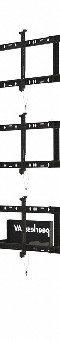 PEERLESS TV Wall Mount: Wall, For 46 in to 55 in Screens, Max. 264 lb, Fixed, Powder Coated, Black (MPN DS-S555-3X3). Key specifications — Manufacturer Part Number: DS-S555-3X3; Finish: Powder Coated; Includes: Display Adaptors; Includes Mounting Hardware: Yes; Material: Steel; Mounting Location: Wall; Brand: PEERLESS; Color: Black.