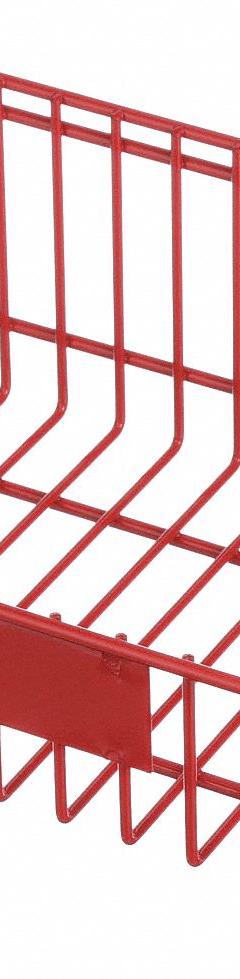 MARLIN STEEL WIRE PRODUCTS Storage Basket: Steel, Chrome-Plated, Red, 11 1/8 in Overall Wd (MPN 01431010-05)