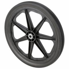MARASTAR Flat-Free Wheel: 19 1/2 in Wheel Dia., 2 1/2 in Wheel Wd, Polyurethane, 2 7/16 in Hub Lg (MPN 92001). Key specifications — Brand: MARASTAR; Tire Sidewall Number: 20x2.