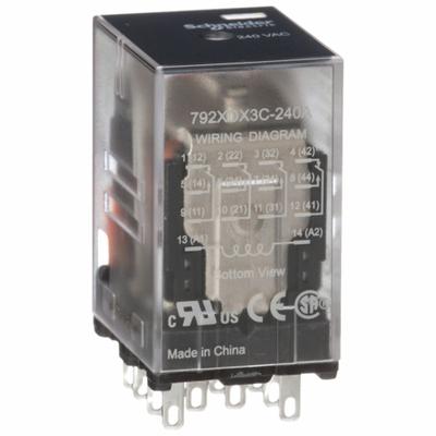 SCHNEIDER General Purpose Relay: Socket Mounted, 3 A Current Rating, 240V AC, 4PDT - Socket-Mounted Relays