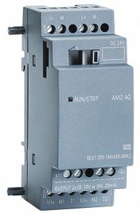SIEMENS Input/Output Module: (2) Analog/(4) Relay Out (MPN 6ED10551MM000BA2). Key specifications — Manufacturer Part Number: 6ED10551MM000BA2; Power Required: 24V DC; Product Type: Input/Output Module; Number and Type of Outputs: (4) Relay.