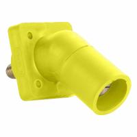 Single Pole Receptacle: Yellow, Angled Taper Nose Mating, Threaded Stud Termination, 600V AC/600V DC (MPN 16R29-UY). Key specifications — Series: 16; Receptacle Gender: Male; Brand: LEVITON.