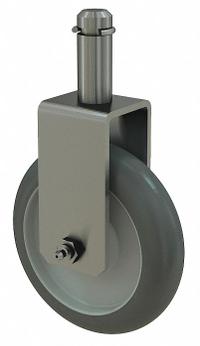 METRO Replacement Caster: 300 lb Cap, Unfinished, Silver/Gray, 5 in H x 1 1/2 in W x 5 in D (MPN 5MPRGSA-14). Key specifications — Color: Silver; Gray; Finish: Unfinished; Manufacturer Part Number: 5MPRGSA-14; Brand: METRO.