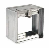 9.75"H-W 3.7"L Square Gravity Fire Dampr: Static, 9 3/4 in H, 9 3/4 in W, 3 3/4 in L, Gravity (MPN 2TGA4). Key specifications — Brand: DAYTON; Blade Type: Curtain; Closure Type: Gravity; Mounting Position: Vertical.