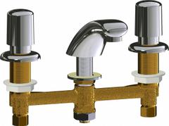 CHICAGO FAUCETS Handle-Operated Faucet: 404, Centerset, Cast Brass, Polished Chrome Finish, Aerated (MPN 404-V765ABCP). Key specifications — Brand: CHICAGO FAUCETS; Series: 404; Includes: Mounting Hardware.