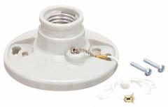 SATCO Lampholder: Lamp Holder, Medium Screw (E26), On-Off Pull Chain Ceiling Receptacle, 250 W Watt (MPN 90/443). Key specifications — attr234509: Medium Screw (E26); attr234515: 250V AC; attr327041: Lamp Holder; attr239872: SATCO; attr234516: White; attr234535: On-Off Pull Chain Ceiling Receptacle.
