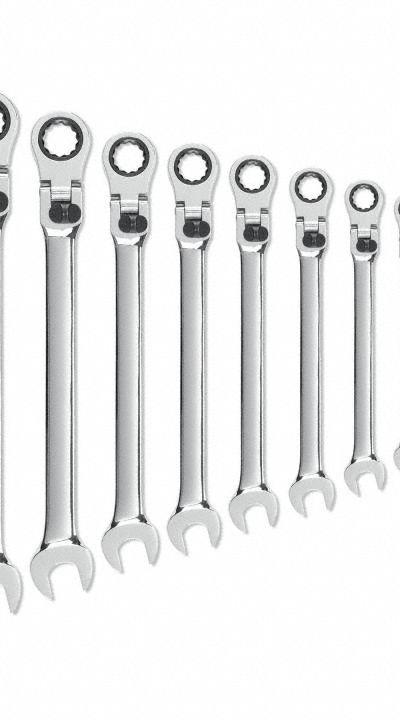GEARWRENCH Combination Ratcheting Wrench Set: Alloy Steel - Metric 12-Point Ratcheting Combination Wrench Sets