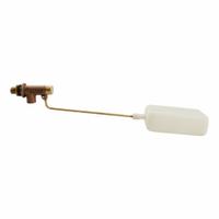 WATTS Float Valve Assembly: For Water Media, Straight Valve Body, Rectangular, Bulkhead, Bronze, Adj (MPN C1/4TFAE). Key specifications — Mounting: Bulkhead; Arm Adjustability: Adjustable; Brand: WATTS; Connection Type - Side 1: Compression; Connection Type - Side 2: Compression; Flow Rate: 3 gpm @ 100 psi; For Media: Water; Valve Series: C1/4TFAE.