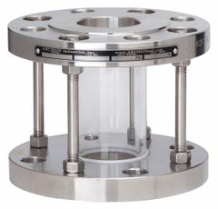 ARCHON INDUSTRIES, INC. Single Wall Sight Flow Indicator: Steel, Type 316, Single Walls, Flanged (MPN AKGF040-A19A000). Key specifications — Brand: ARCHON INDUSTRIES, INC.; Max. Operating Pressure: 70 psi; Seal Material: PTFE; Flow Direction: Any Direction; Window Material: Borosilicate; Mounting Orientation: Vertical.