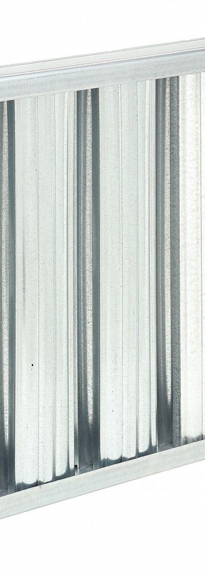 GRAINGER Grease Filter: 20 in x 25 in x 2 in, Galvanized Steel, Baffle - Grease Collection Baffle Air Filters