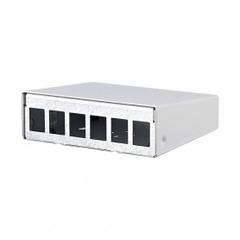 METZ CONNECT RJ45 Housing: Surface, Steel, RJ45, 6 Ports, Unequipped (MPN 130861-0602KE). Key specifications — Housing Material: Steel; Includes Connector: Unequipped; Mounting Type: Surface; Product Type: Module Housing; Connector Color: White; Connection Type: RJ45.