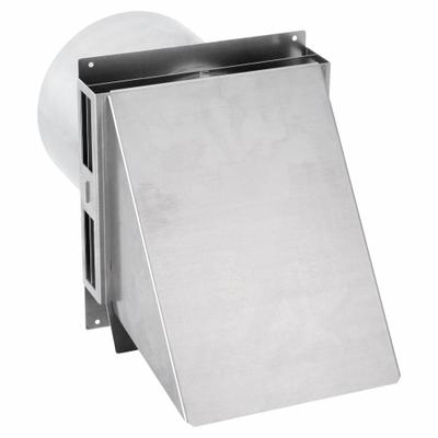 TJERNLUND Vent Hood: Vented Rain Cap, Round, 6 in Duct, 5052, Aluminum, Silver Finish - Wall & Soffit Vent Caps