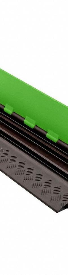 HI-VIZ CABLE PROTECTOR: 3 Channels, 3/4 in Max Cable Dia, 30 1/4 in Wd, 1 1/4 in Ht, 36 in Lg (MPN GD3X75-FLG/B). Key specifications — Connection Style: Dog Bone; Material: Polyurethane; Color: Fluorescent Green/Black.