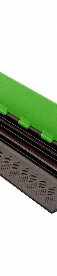 HI-VIZ CABLE PROTECTOR: 3 Channels, 3/4 in Max Cable Dia, 30 1/4 in Wd, 1 1/4 in Ht, 36 in Lg (MPN GD3X75-FLG/B). Key specifications — Connection Style: Dog Bone; Material: Polyurethane; Color: Fluorescent Green/Black.