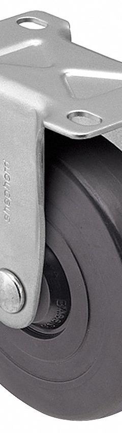 COLSON Plate Caster: Rigid, No Brake, Rubber, 4 in Wheel Dia., 1 in Wheel Wd, 4 7/8 in Mounting Ht (MPN PRI40120ZN-3R). Key specifications — Brand: COLSON; Wheel/Tread Color: Black; Roll Up: Rigid.