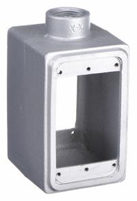 APPLETON ELECTRIC Electrical Box: Iron, Rectangular, 1 Gangs, 3/4 in Hub Size, 18 cu in Capacity (MPN FS-1D-75). Key specifications — Color: Gray; Brand: APPLETON ELECTRIC.