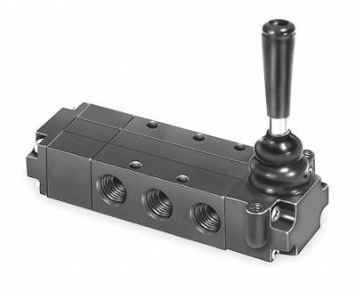 Parker Manual Air Control Valve: DirectAir 4, Four-Way / Three-Position, Lever - Parker Directair 4 Series Manual Air Control Valves